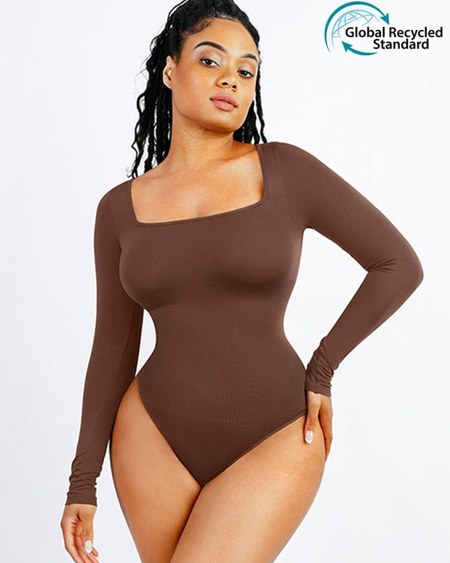 Square Neck Sleeved Bodysuit