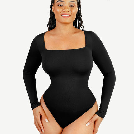 Square Neck Sleeved Bodysuit