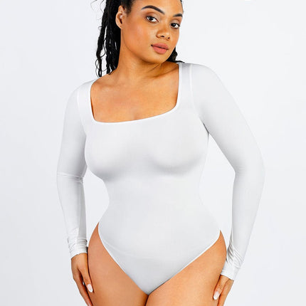 Square Neck Sleeved Bodysuit