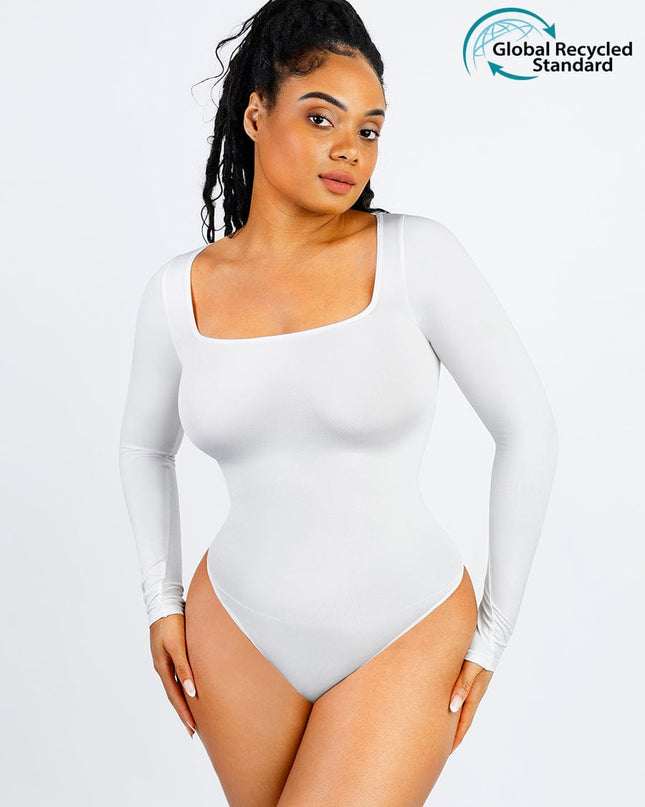 Square Neck Sleeved Bodysuit